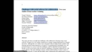 Link til Challenges with social software for collaboration: Two case studies from teacher training