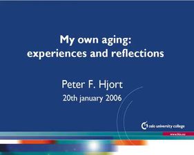 Link til Peter F. Hjort - My own aging